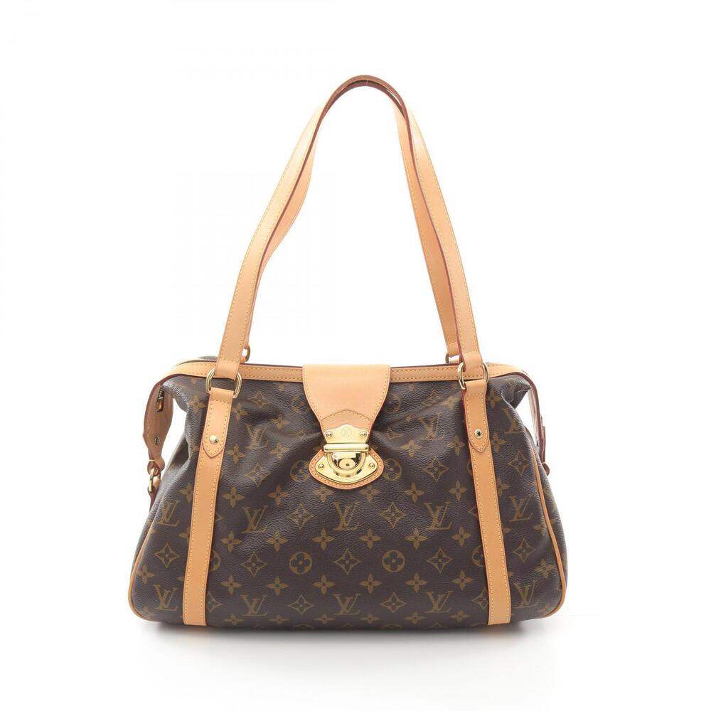 Louis Vuitton Stresa Monogram Shoulder Bag Canvas Leather Brown